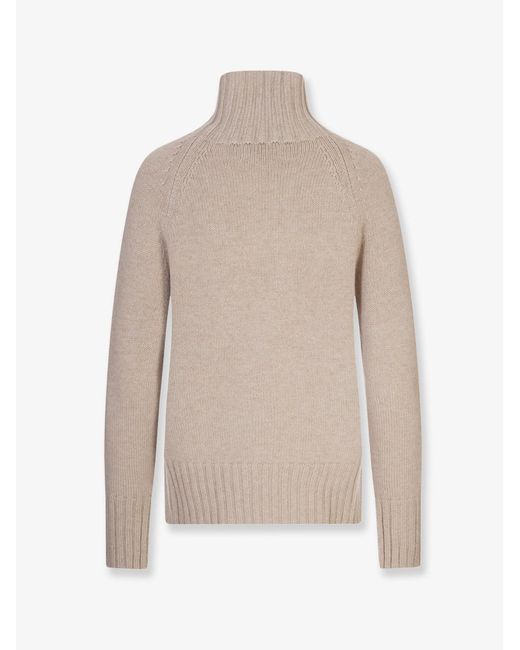 Max Mara Natural 'Max Mara Mantova Wool And Cashmere Turtleneck Sweater