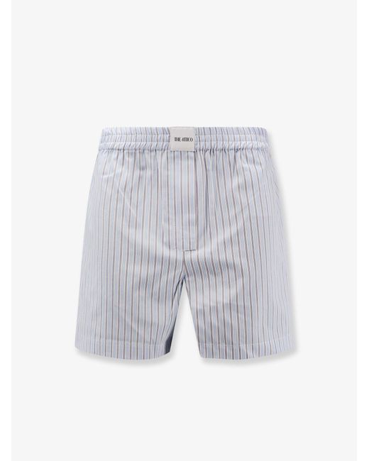 The Attico Gray Striped Cotton Shorts