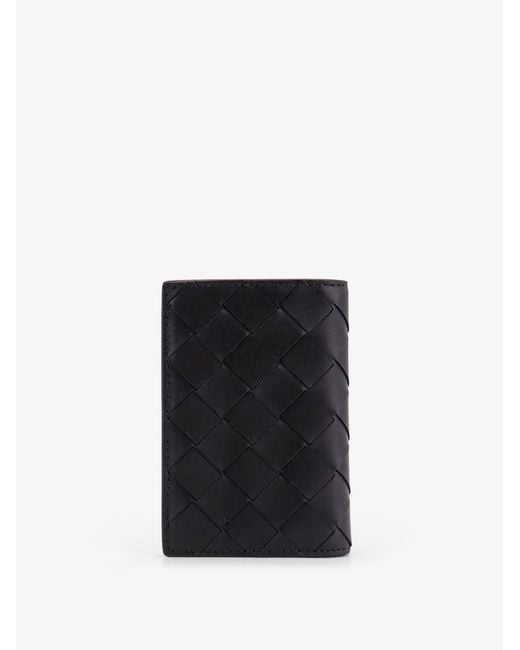 Bottega Veneta Black Intrecciato Leaher Cardholder for men