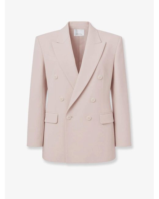 Frankie Shop Pink Monterey Structured Wool Blend Blazer