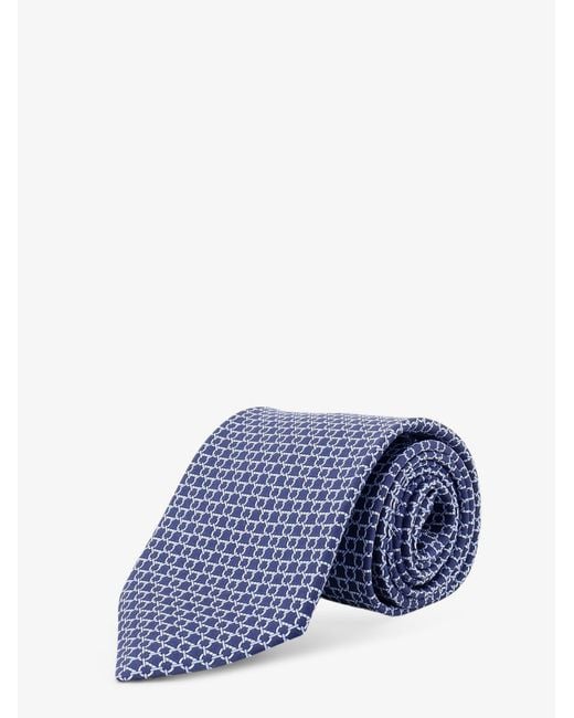 Ferragamo Blue Carato Silk Tie for men