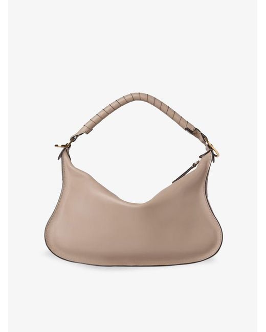 Chloé Natural Marcie Small Leather Shoulder Bag
