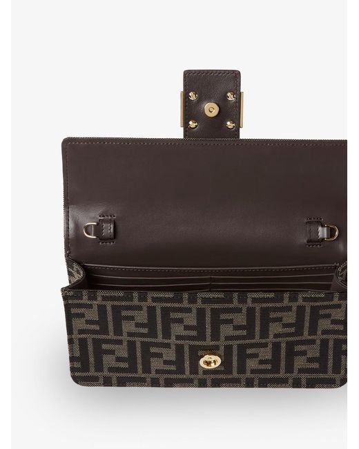Fendi White Wallet On Chain Tube Ff Zucca Fabric Crossbody Bag