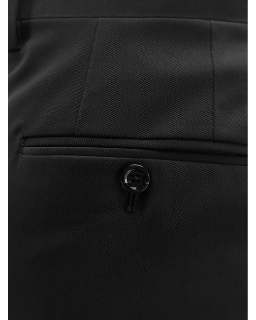 Lardini Black Palu Pure Virgin Wool Trousers for men