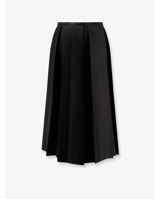 Totême  Black Wool And Silk Midi Dress