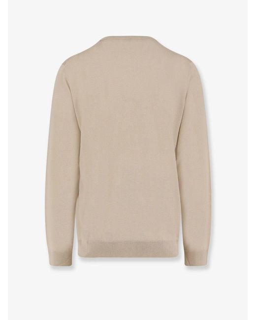 Alpha Studio White Silk And Cashmere Sweater for men