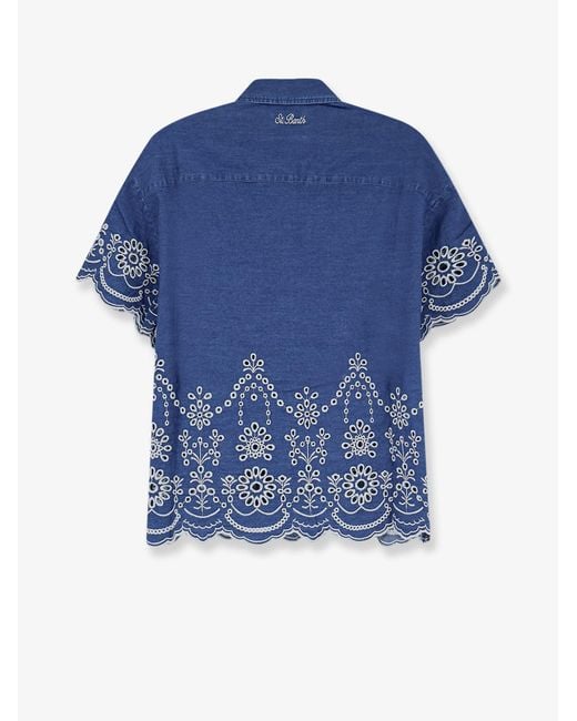 Mc2 Saint Barth Blue Cotton Shirt Clementine