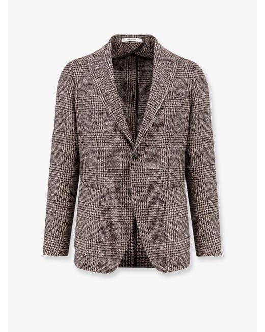 Tagliatore Brown Single-Breasted Prince Of Wales Blazer for men