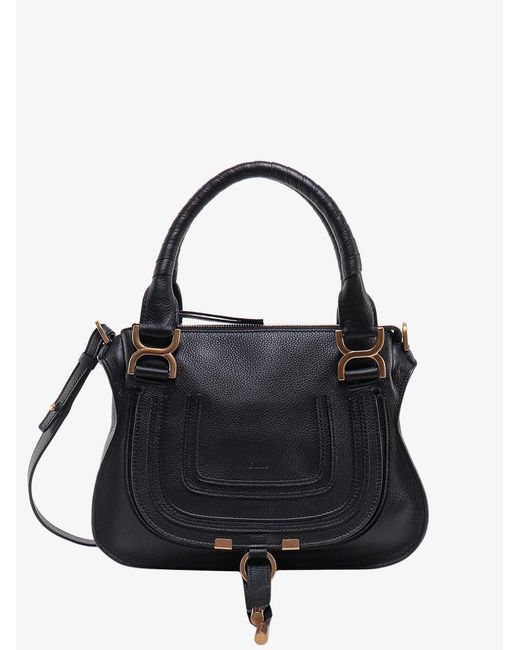 Chloé Black Marcie Small Leather Handbag With Removable Shoulder Strap