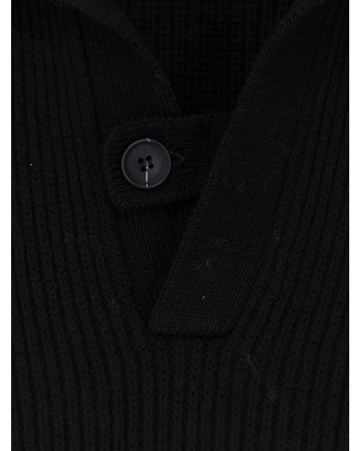 Alpha Studio Blue Wool Polo Sweater for men