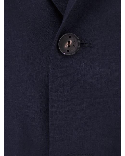 Hevò Blue Galatina Linen And Viscose Suit for men