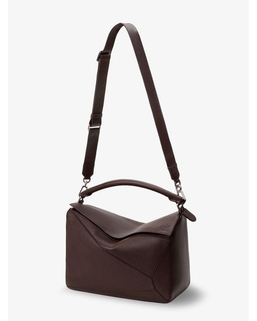 Loewe Brown Puzzle Bag Leather Shoulder Bag for men