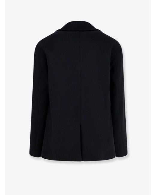 Hevò Black Orno Virgin Wool Blend Coat for men