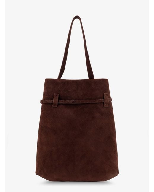 MANU Atelier Brown Suede Tote Du Jour Shoulder Bag