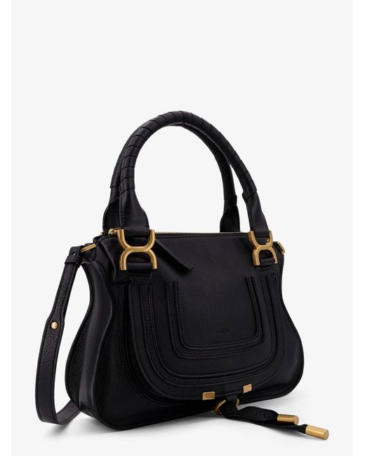 Chloé Black Marcie Small Leather Shoulder Bag