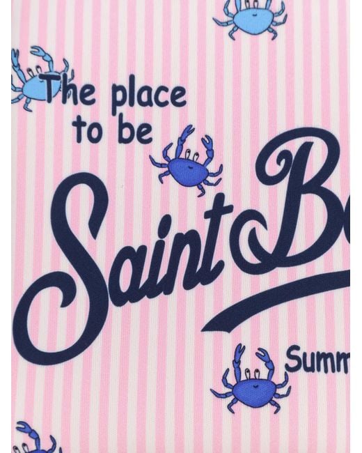 Mc2 Saint Barth White Aline Pochette With Crabs Stripes Print for men
