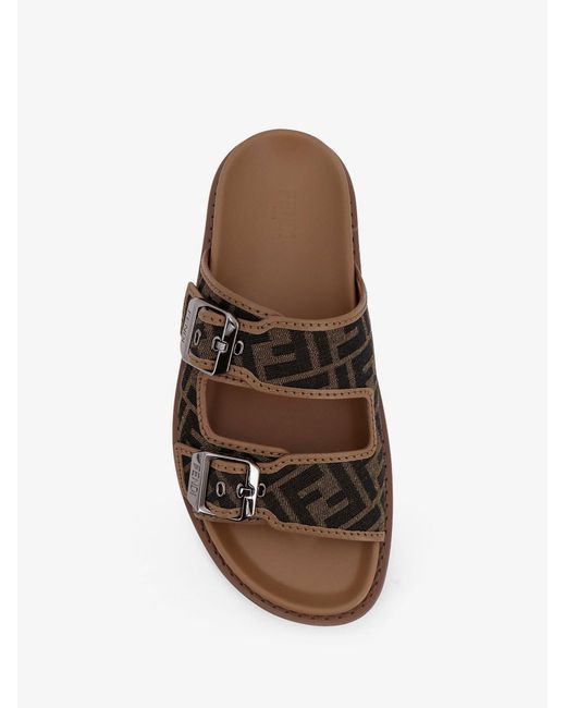 Fendi Brown Feel Sandals for men