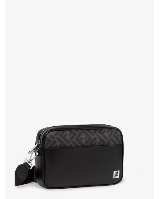 Fendi Black Camera Case Squared Ff Crossbody Bag for men