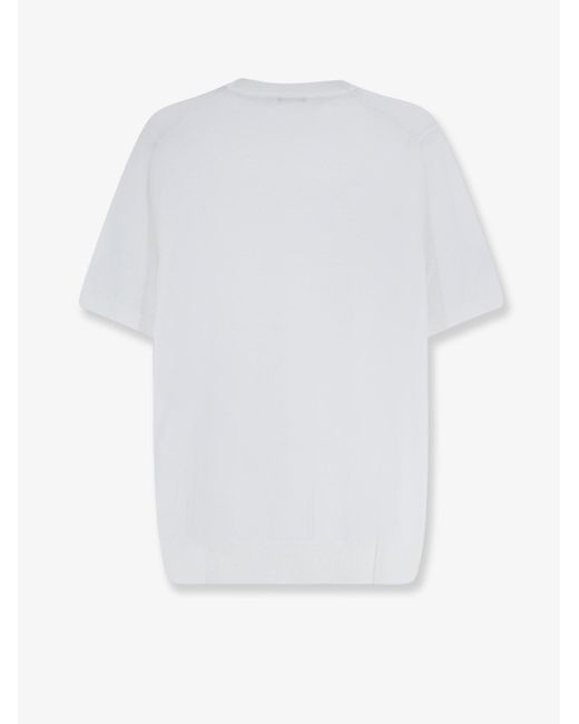 NUGNES 1920 White Cotton Sweater for men