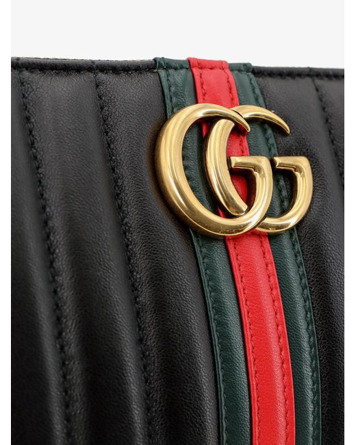 Gucci White Gg Marmont Pouch With Strap