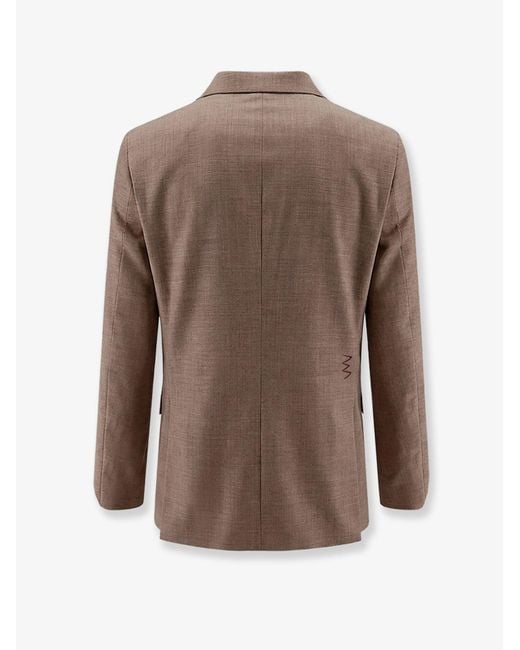 Amaranto Brown Virgin Wool Blend Blazer for men