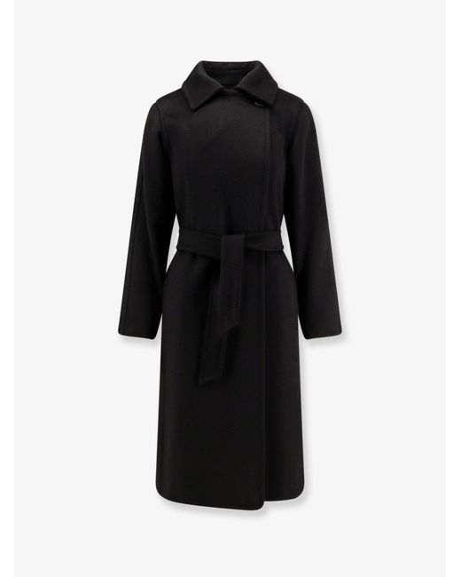 Max Mara Black Manuela Camel Coat