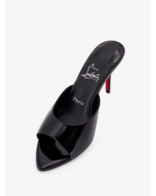 Christian Louboutin Black Miss Z Mule 80 Patent Leather Sandals