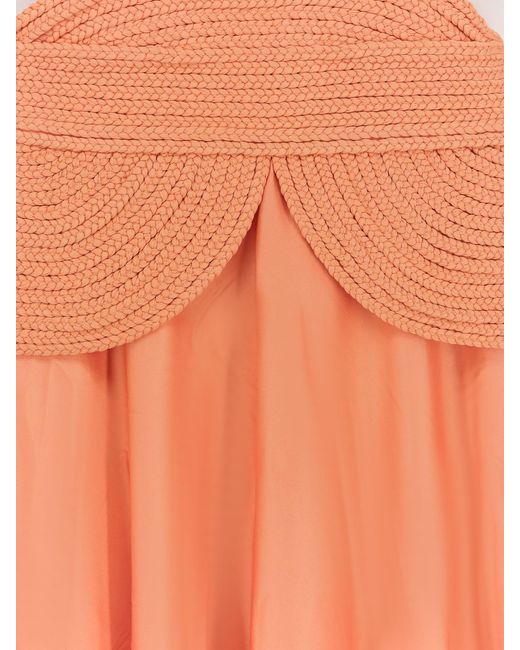 Abito Midi Satin Sunset Con Corsetto Intrecciato di PATBO in White