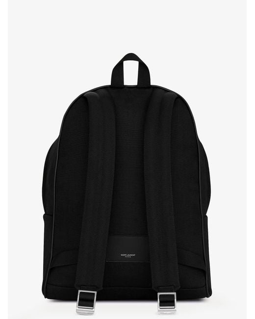 Saint Laurent Black Nylon And Leather City Backpack for men