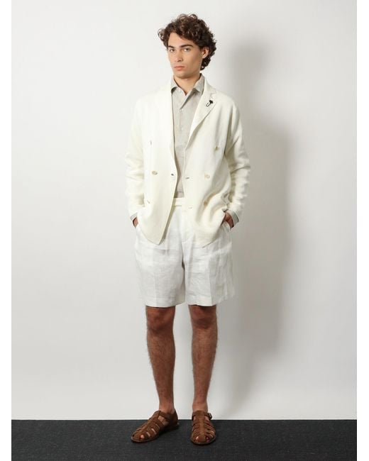 Lardini White Knitted Blazer for men