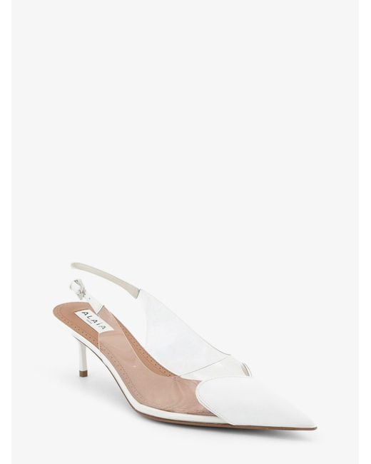 Alaïa White Le Coeur Slingback Pvc And Leather Pumps