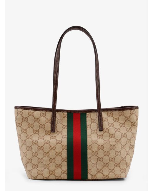 Gucci White Tribeca Gg Fabric Shopping Bag