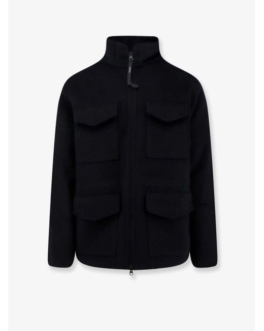 Aspesi Black Nelson Wool Coat for men