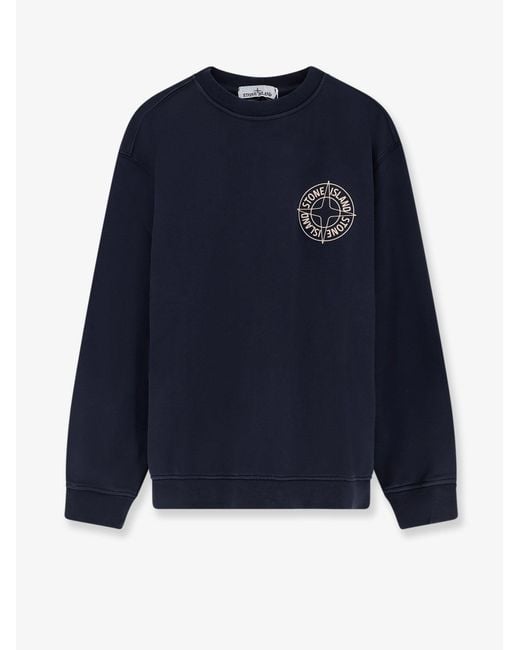 Stone Island Blue Cotton Sweatshirt for men