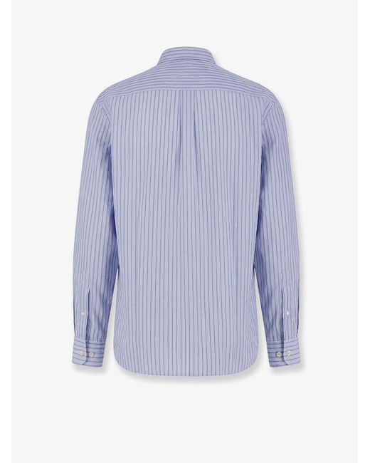 TONYWACK Blue Lyocell Shirt With Striped Motif for men