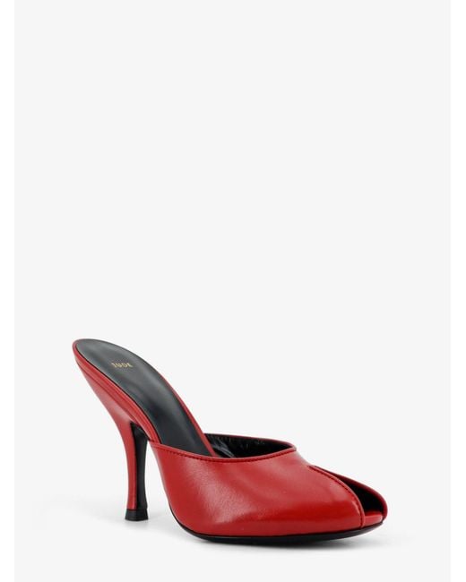 Jude Red Leather Date Mule Sandals