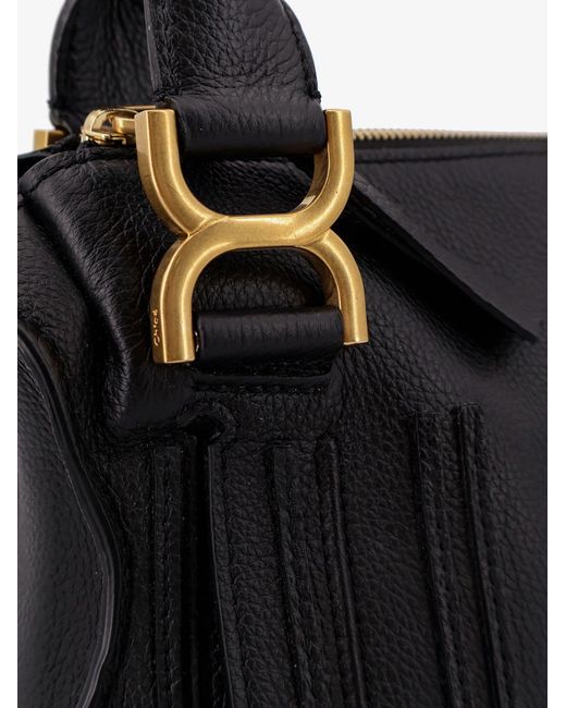 Chloé Black Marcie Small Leather Shoulder Bag