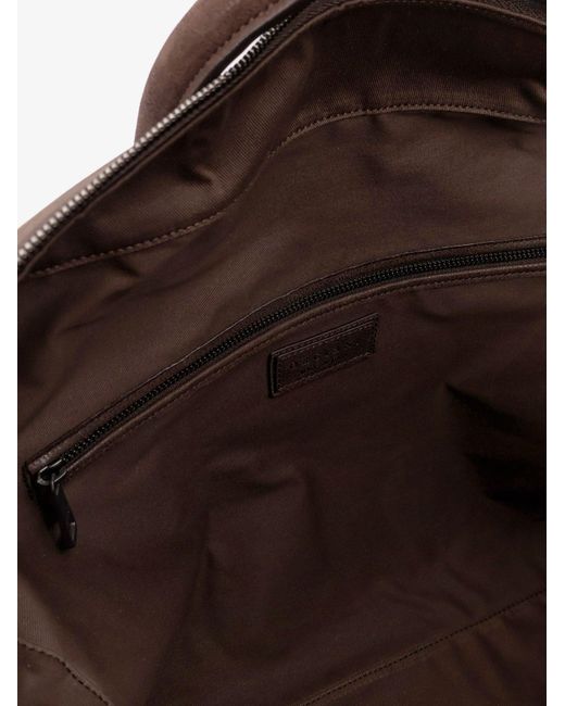 Orciani Brown Jones Leather Travel Bag for men
