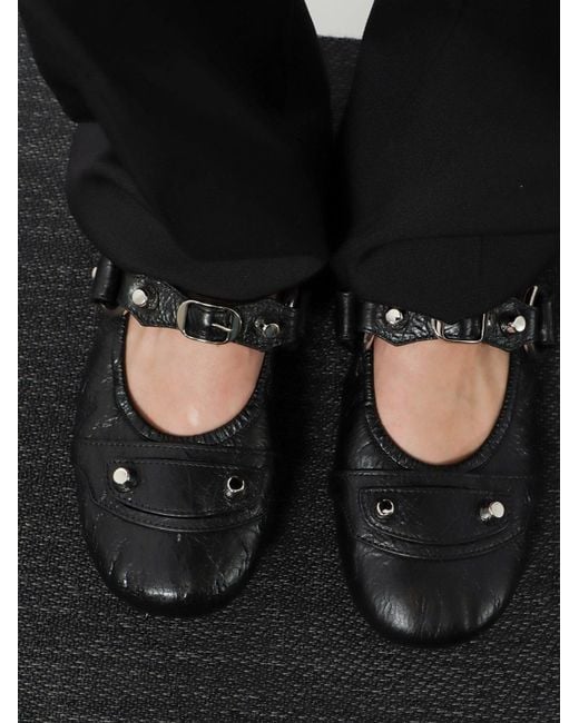 Balenciaga White City Flat L005 Leather Ballerinas