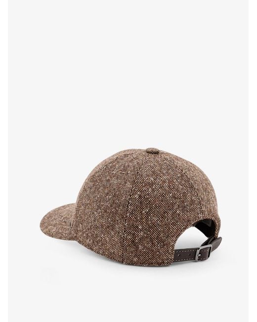 Brunello Cucinelli Brown Wool Blend Hat