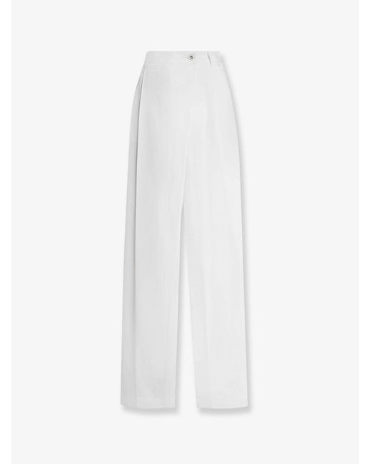 Dolce & Gabbana White Flare Cotton Trousers
