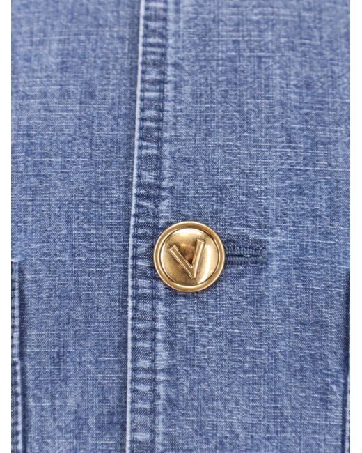 Valentino Blue Denim Sahariana Jacket for men
