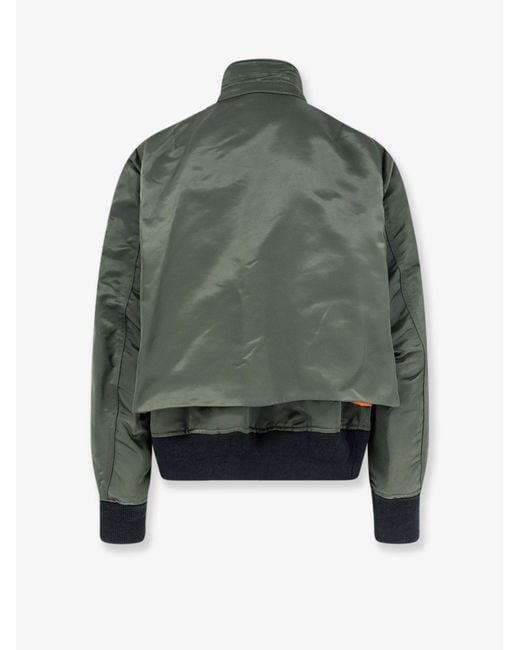 Sacai Green Cotton And Nylon Jacket for men