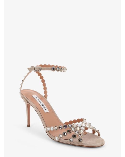 Aquazzura White Tequila Sandals With Crystal Detail