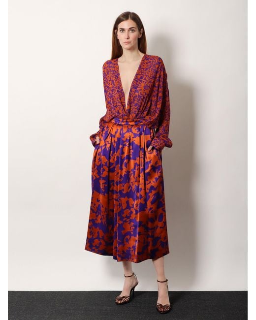Dries Van Noten Red Camiel Cotton Shirt With Print