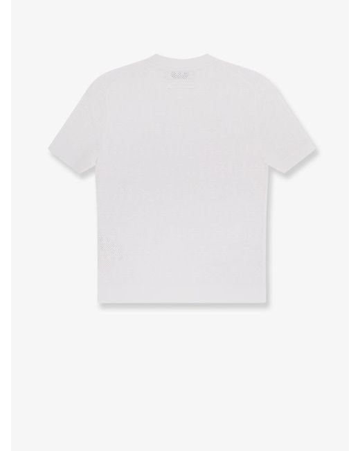 T-Shirt T Monogram Jacquard di Tory Burch in White