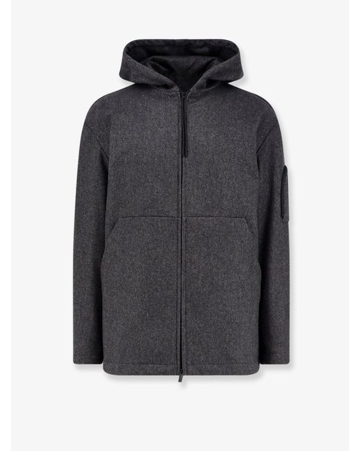 Hevò Black Grottaverde Virgin Wool Blend Coat for men