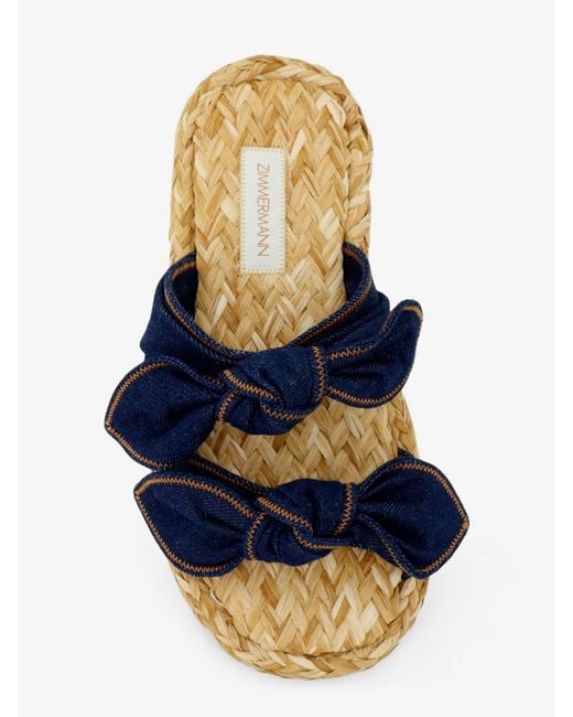 Zimmermann Blue Sandals Carousel Denim/Raffia