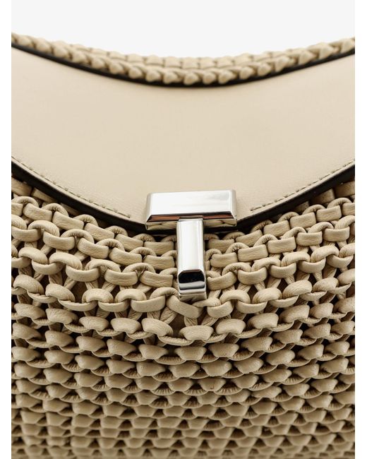 Totême  Multicolor T-Lock Woven Leather Clutch