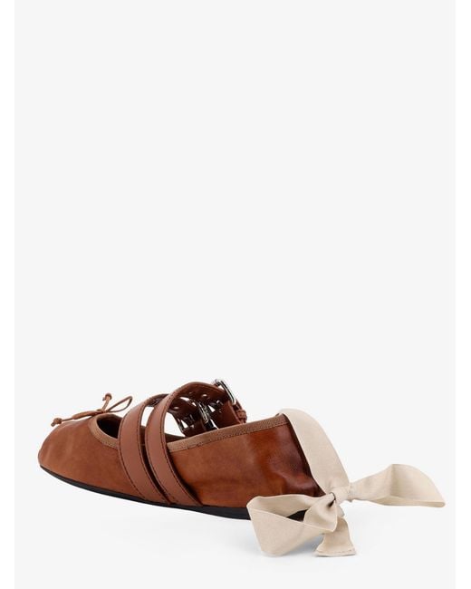 Miu Miu Brown Leather Ballerinas